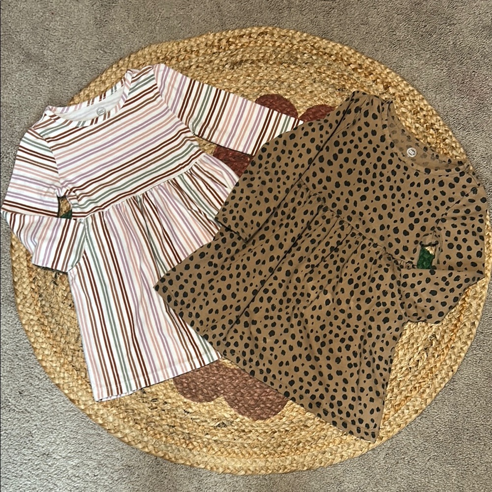 Stylish Striped and Leopard Print Kids Dresses